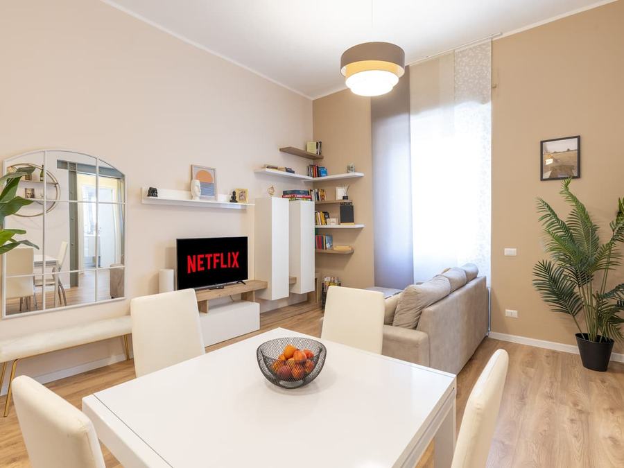 Soggiorno moderno di un appartamento tra Monteverde e Trastevere